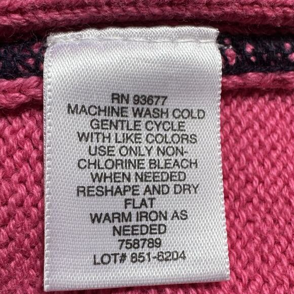 Liz Claiborne Women’s Sweater XL Pink Black Trim 100% Cotton Half Zip Pullover - Picture 8 of 8